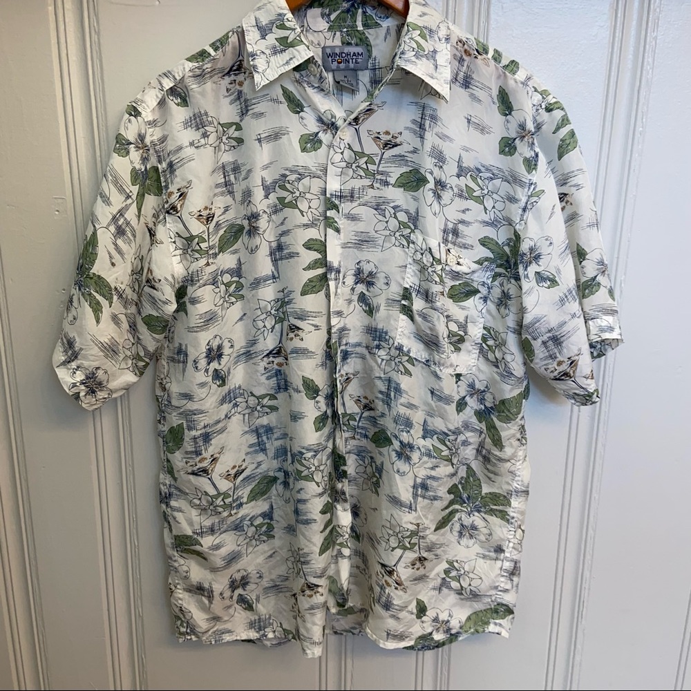 Vintage Resort Silk Shirt Martini/Floral